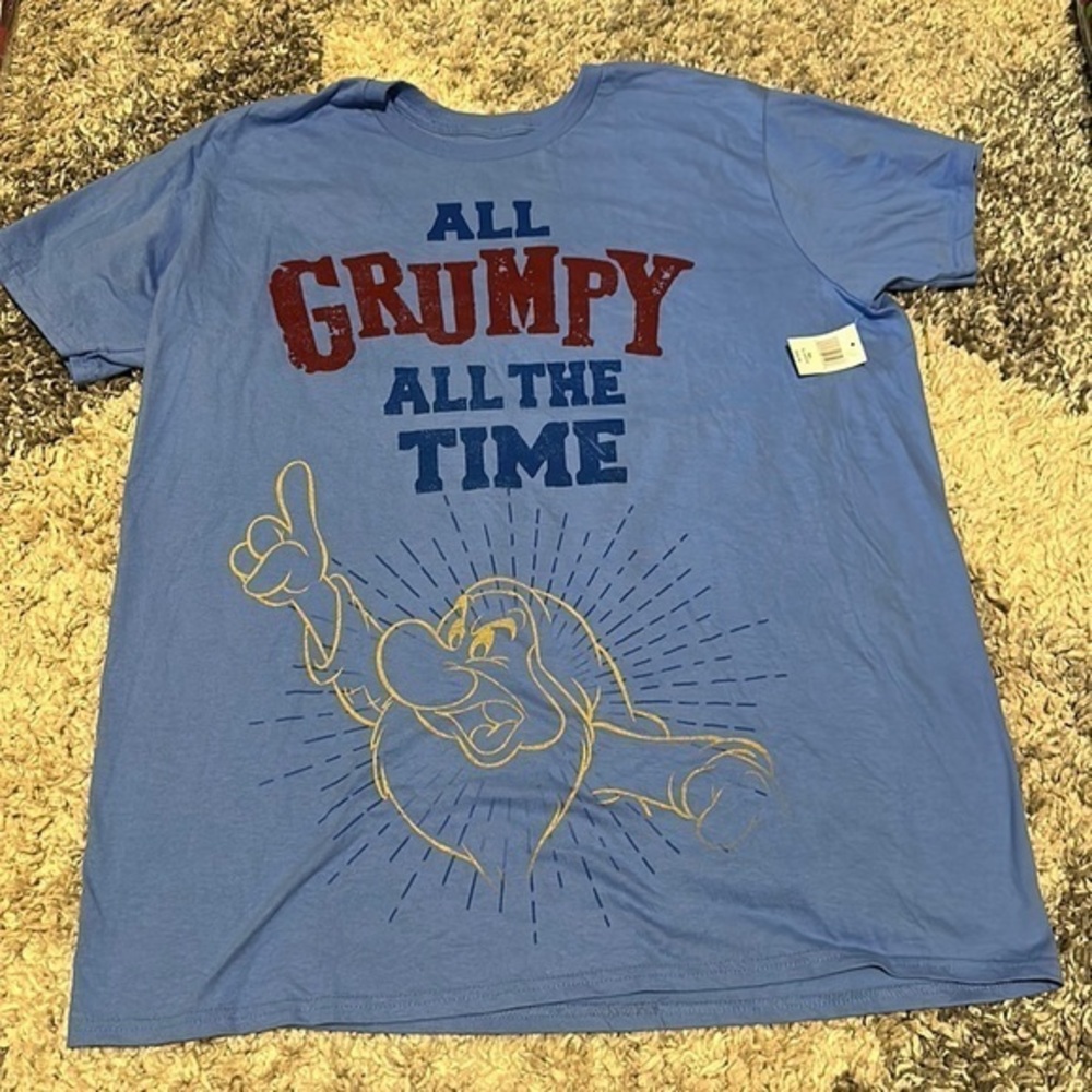 All Grumpy All the time  Seven Dwarfs Shirt New XL Disney Parks
